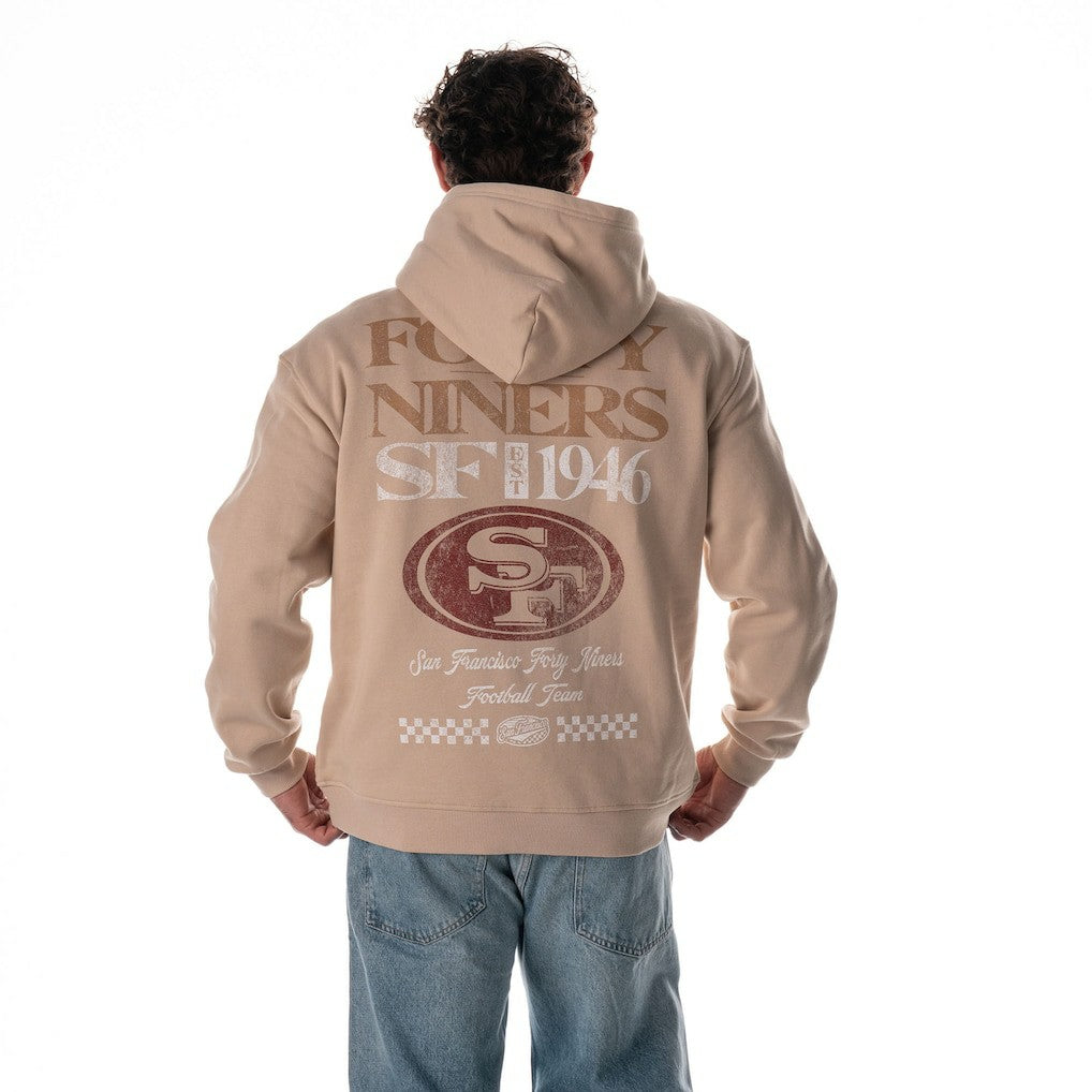 San Francisco 49ers The Wild Collective Unisex Oversized Graphic Fleece Hoodie - Tan Hoodies