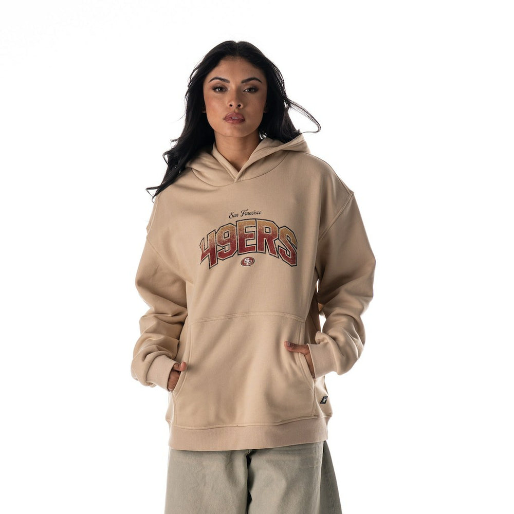 San Francisco 49ers The Wild Collective Unisex Oversized Graphic Fleece Hoodie - Tan Hoodies