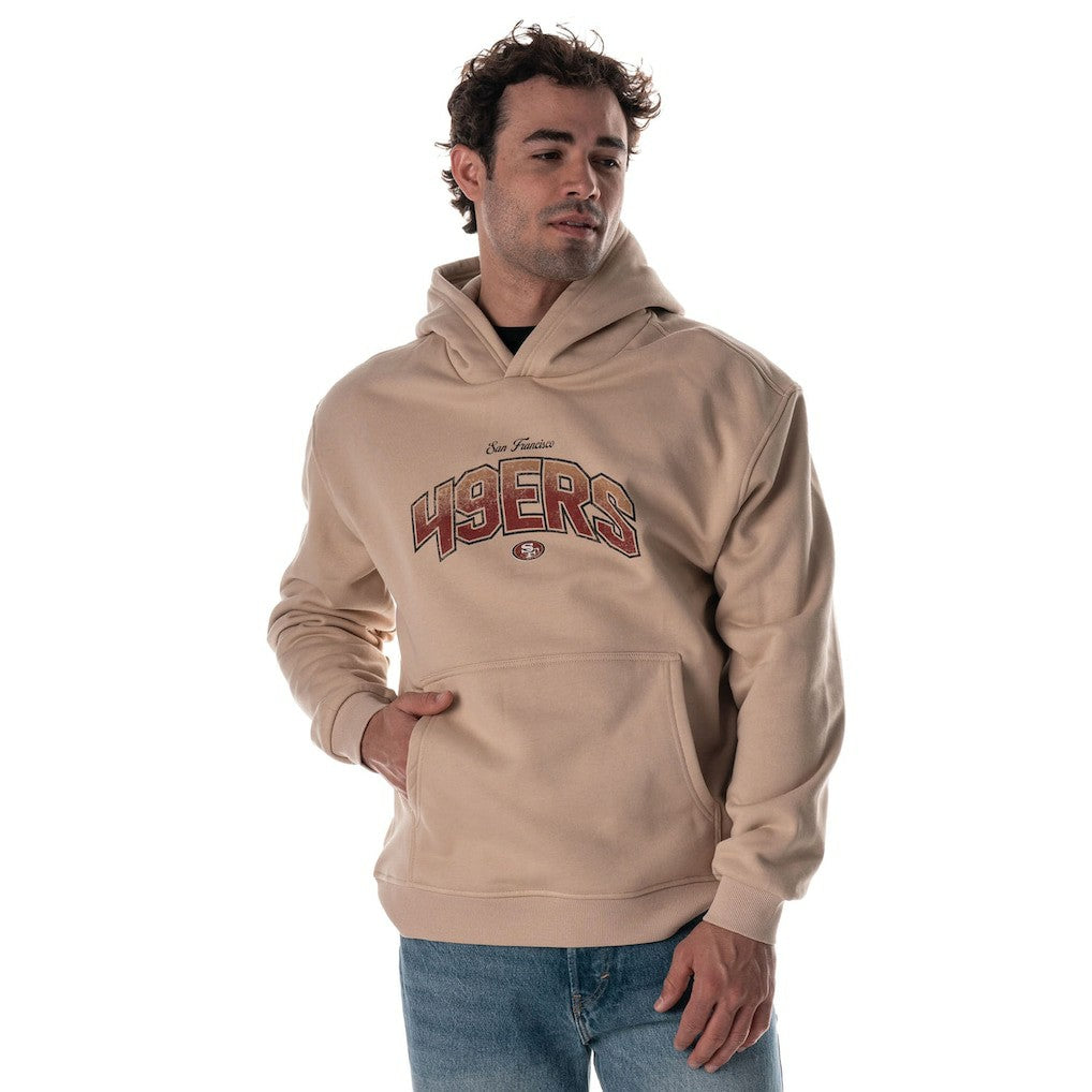San Francisco 49ers The Wild Collective Unisex Oversized Graphic Fleece Hoodie - Tan Hoodies