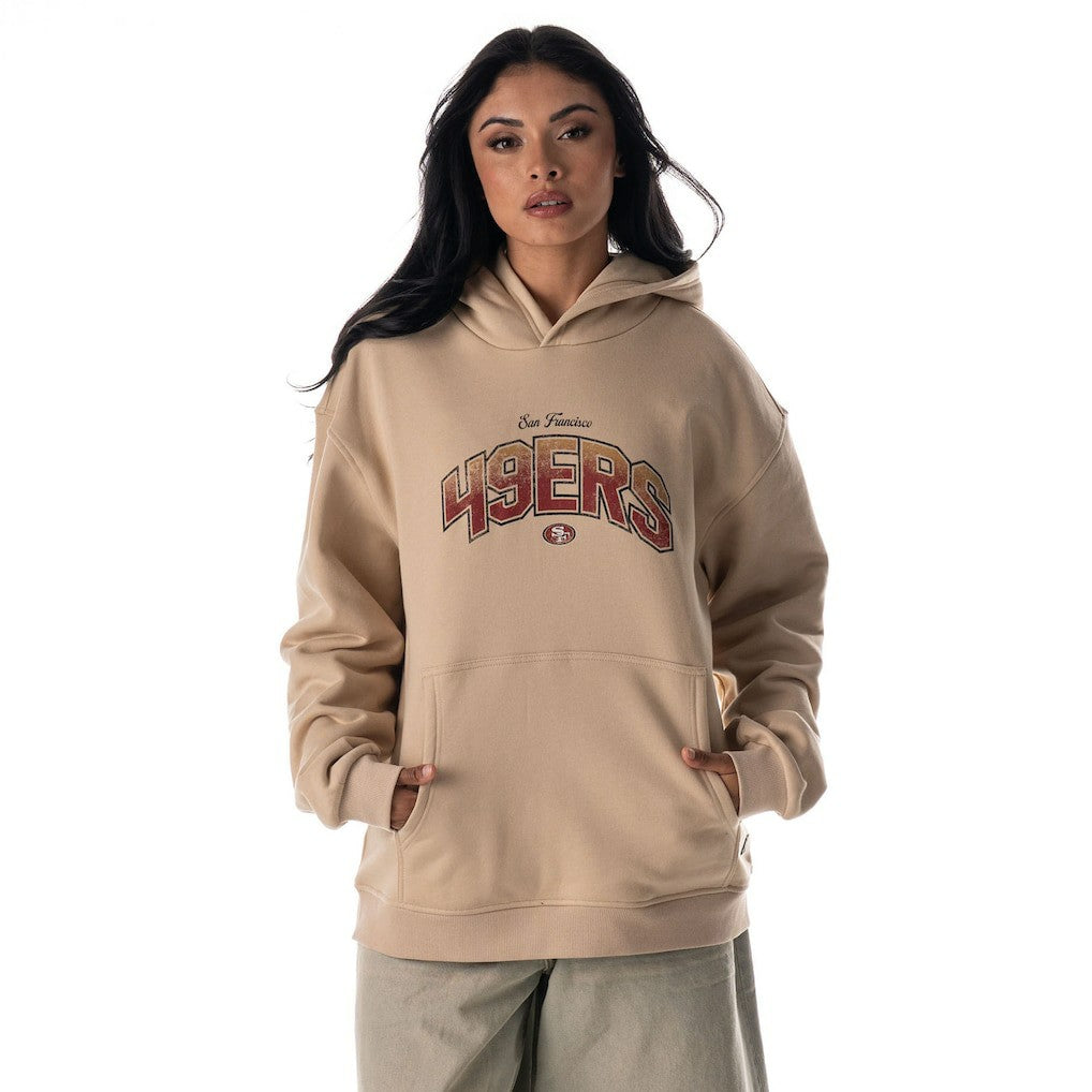 San Francisco 49ers The Wild Collective Unisex Oversized Graphic Fleece Hoodie - Tan Hoodies