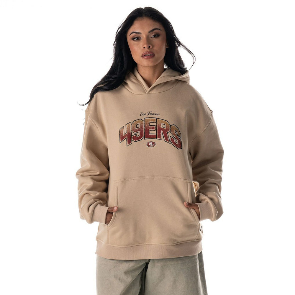San Francisco 49ers The Wild Collective Unisex Oversized Graphic Fleece Hoodie - Tan Hoodies