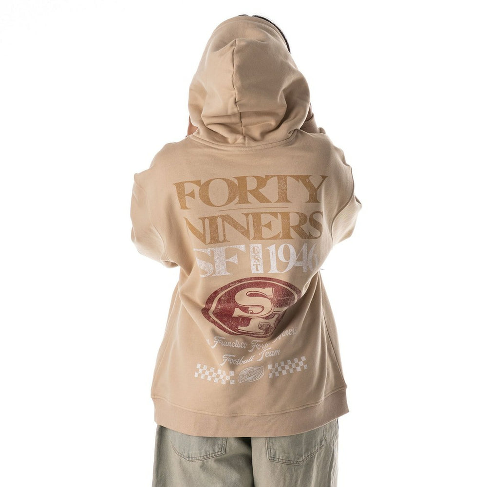 San Francisco 49ers The Wild Collective Unisex Oversized Graphic Fleece Hoodie - Tan Hoodies