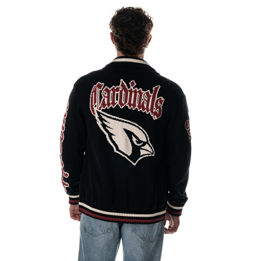 Arizona Cardinals The Wild Collective Unisex Jacquard Full-Zip Sweater - Black