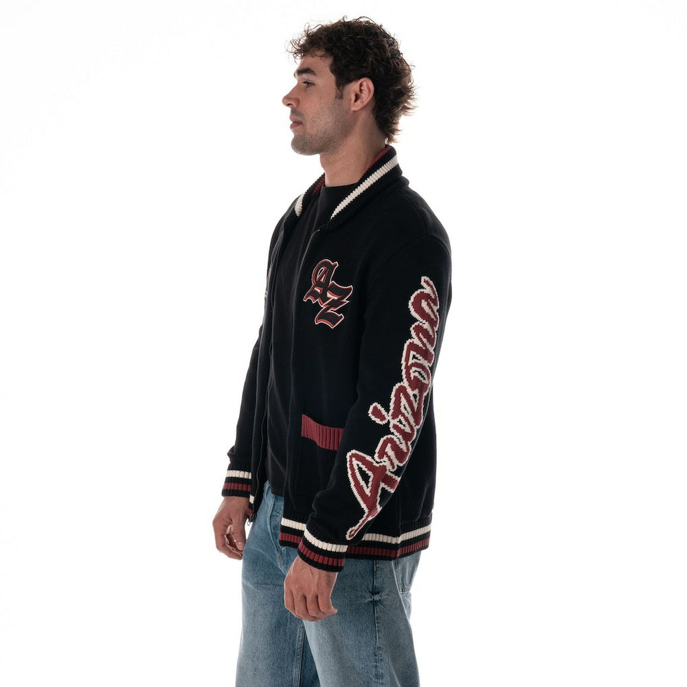 Arizona Cardinals The Wild Collective Unisex Jacquard Full-Zip Sweater - Black