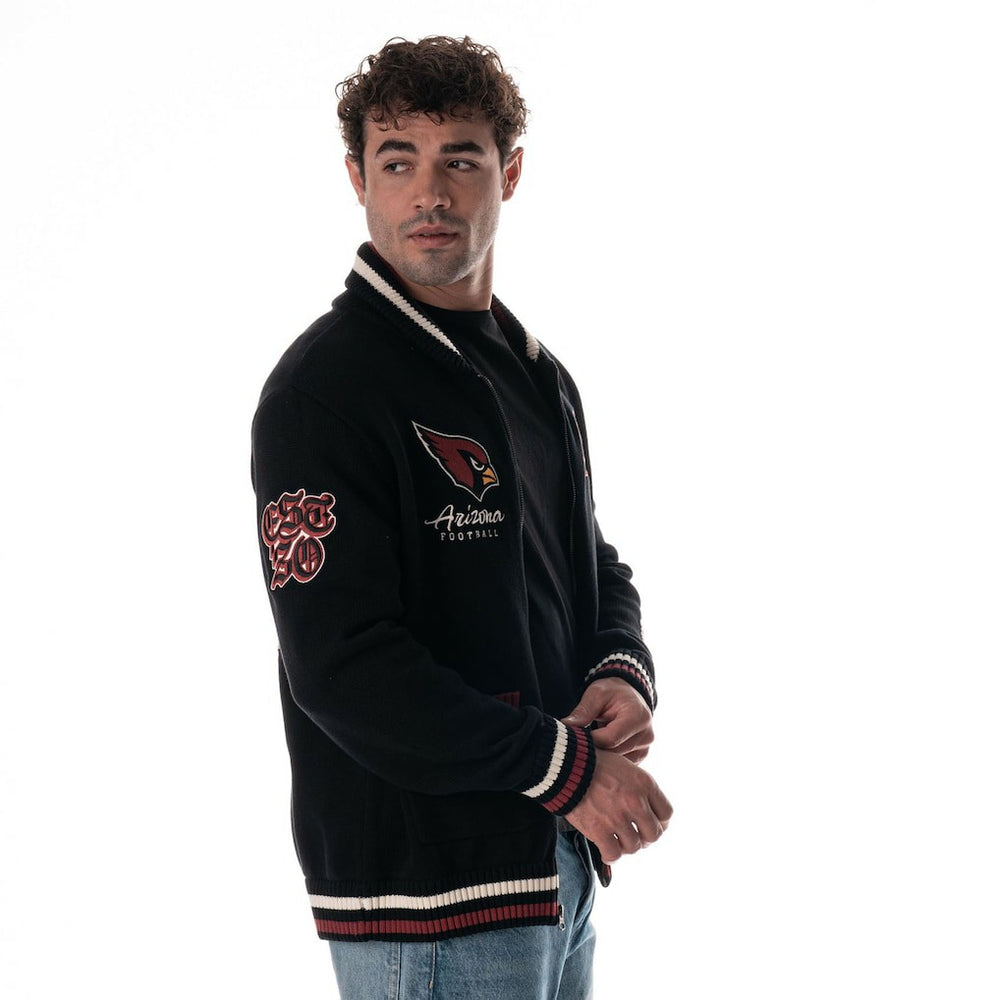 Arizona Cardinals The Wild Collective Unisex Jacquard Full-Zip Sweater - Black