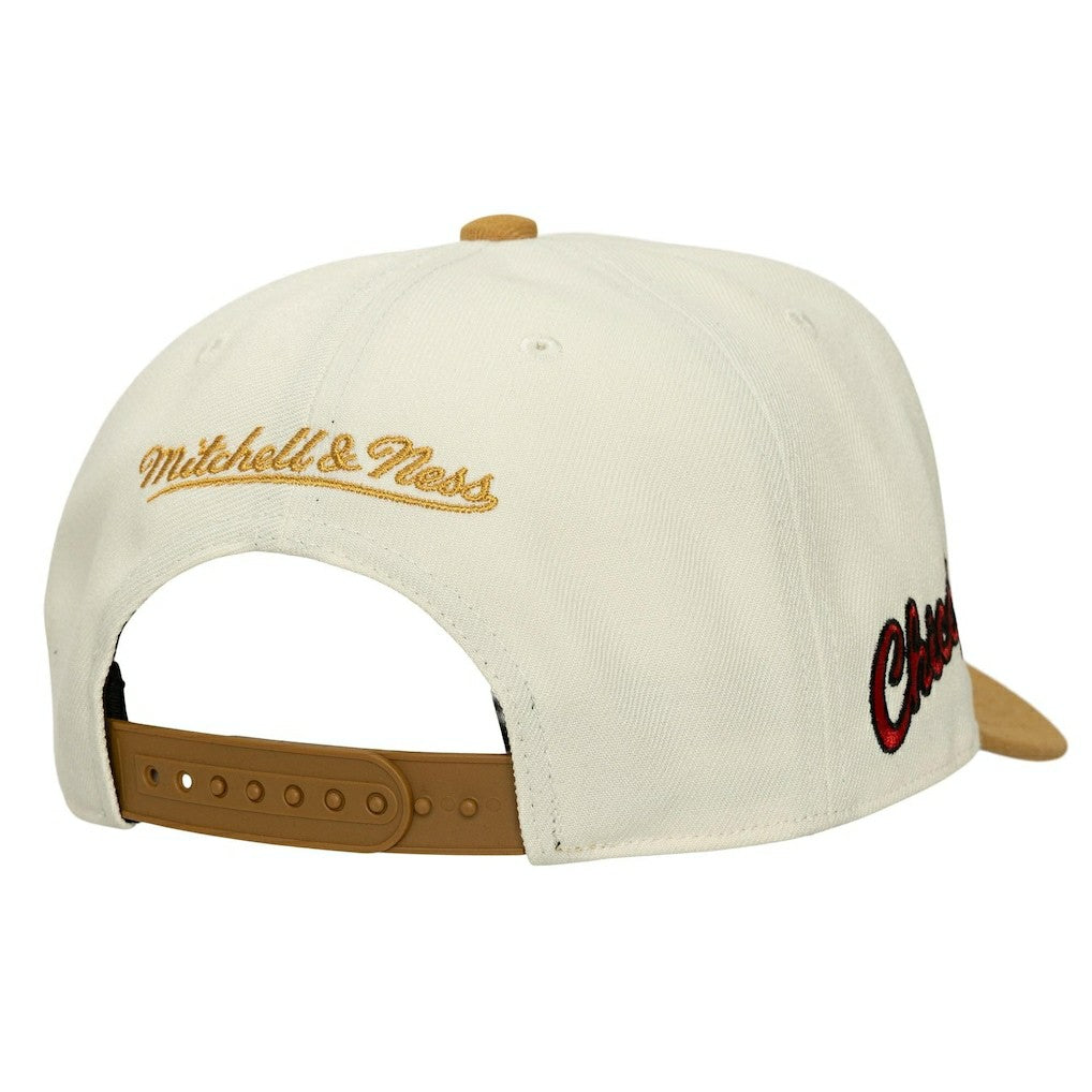 Chicago Bulls Ochre Dusted Double Two-Toned Pro Crown Adjustable Hat Cream - Mitchell & Ness
