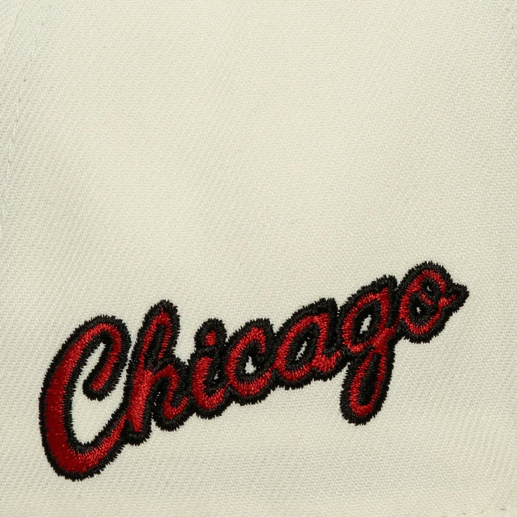Chicago Bulls Ochre Dusted Double Two-Toned Pro Crown Adjustable Hat Cream - Mitchell & Ness