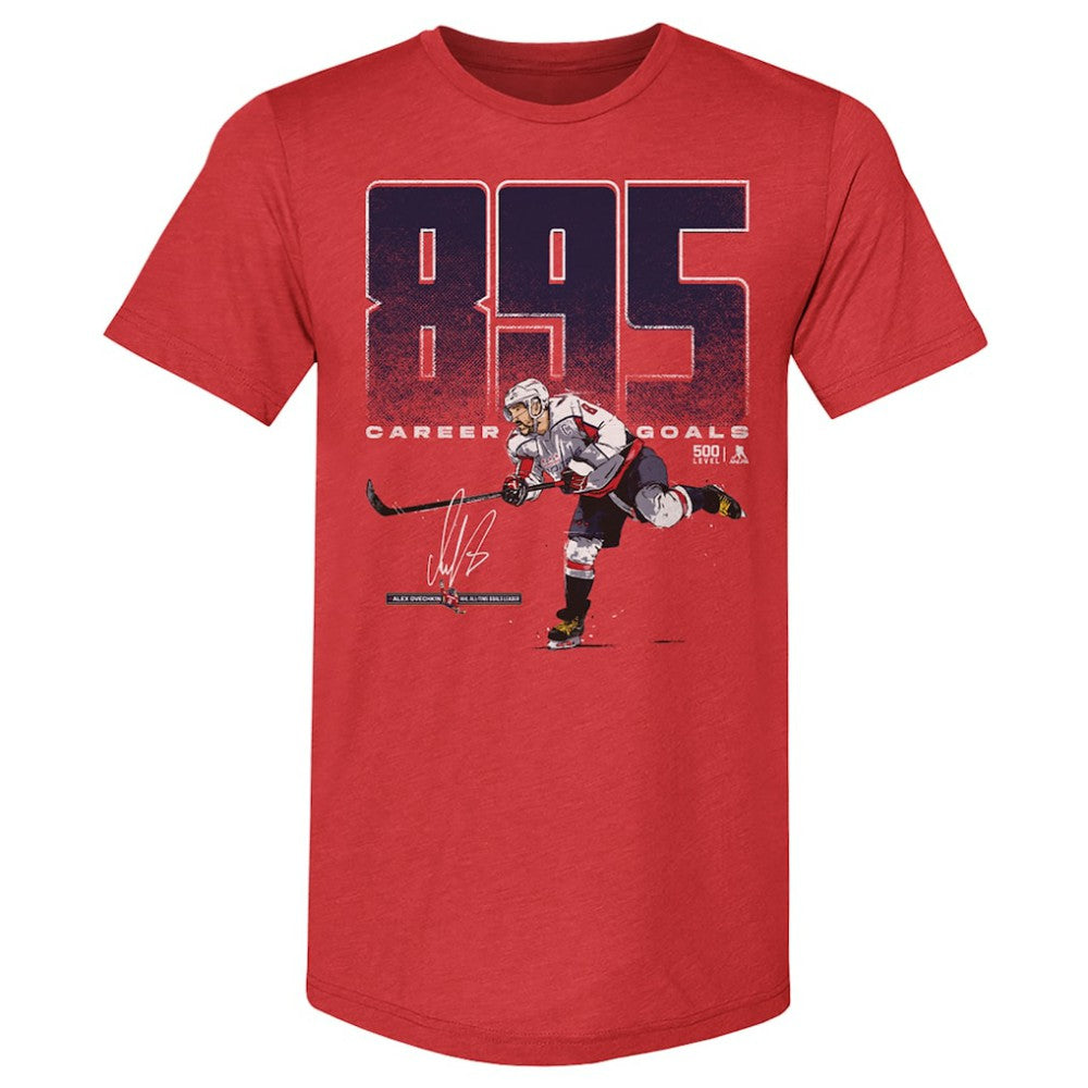 Alexander Ovechkin Washington Capitals 500 Level NHL All-Time Leading Goal Scorer Tri-Blend Bold T-Shirt - Red | US 203089719