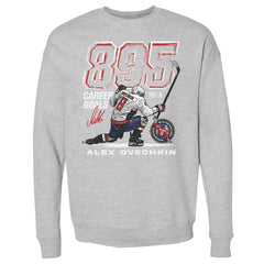 Alexander Ovechkin Washington Capitals 500 Level NHL All-Time Leading Goal Scorer Grunge Pullover Sweatshirt - Heather Gray | US 203089730