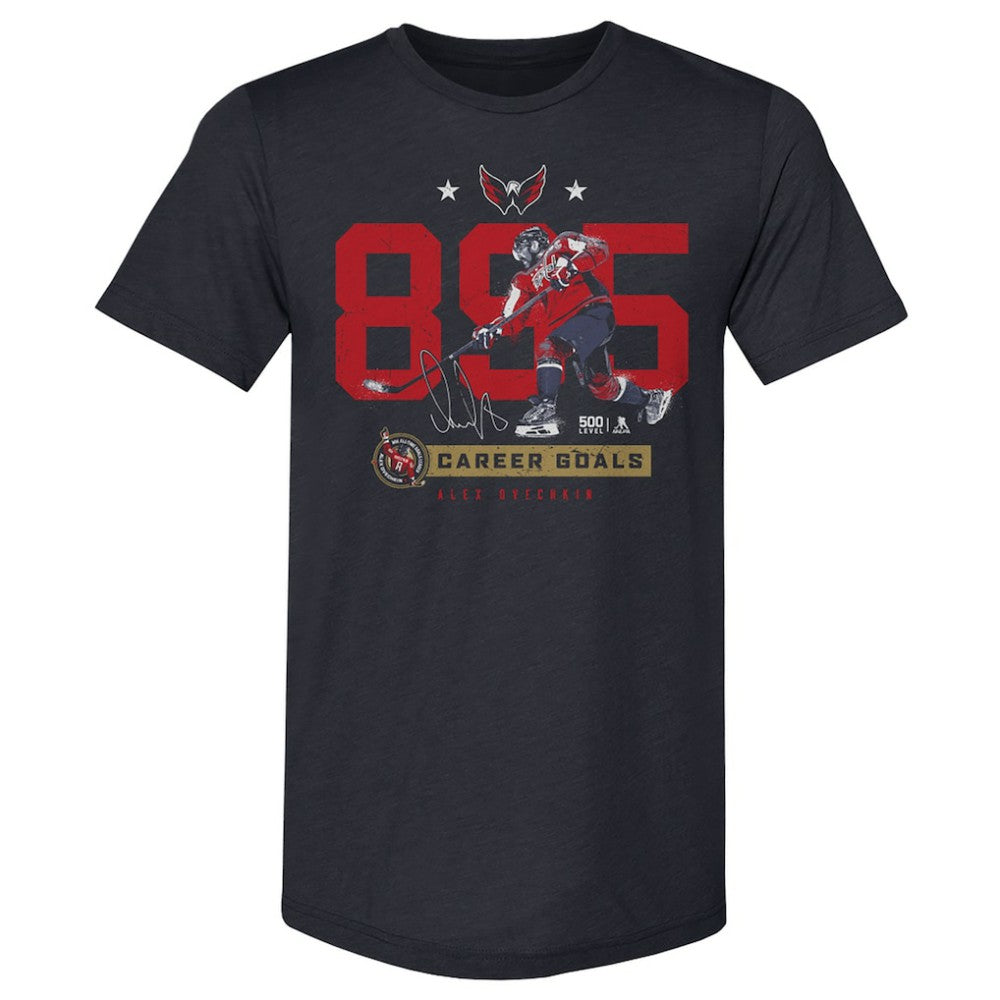 Alexander Ovechkin Washington Capitals 500 Level NHL All-Time Leading Goal Scorer Tri-Blend Number T-Shirt - Navy | US 203089734