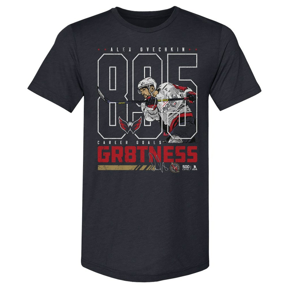 Alexander Ovechkin Washington Capitals 500 Level NHL All-Time Leading Goal Scorer Tri-Blend Outline T-Shirt - Navy | US 203089737