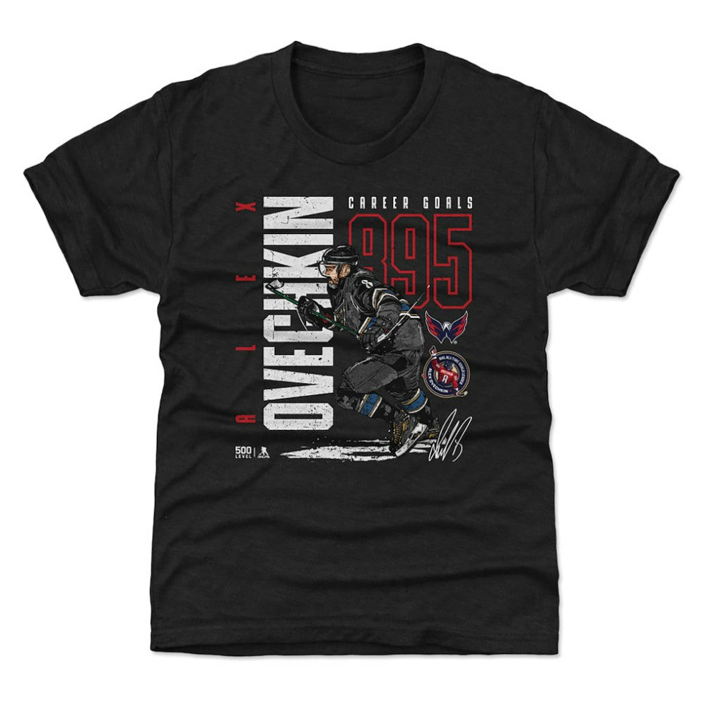 Alexander Ovechkin Washington Capitals 500 Level Youth NHL All-Time Leading Goal Scorer Throwback T-Shirt - Black | US 203089755