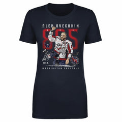 Alexander Ovechkin Washington Capitals 500 Level Women's NHL All-Time Leading Goal Scorer The Shot T-Shirt - Navy | US 203089768