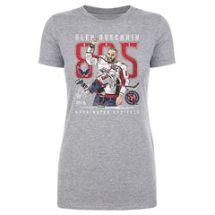 Alexander Ovechkin Washington Capitals 500 Level Women's NHL All-Time Leading Goal Scorer The Shot T-Shirt - Heather Gray | US 203089769