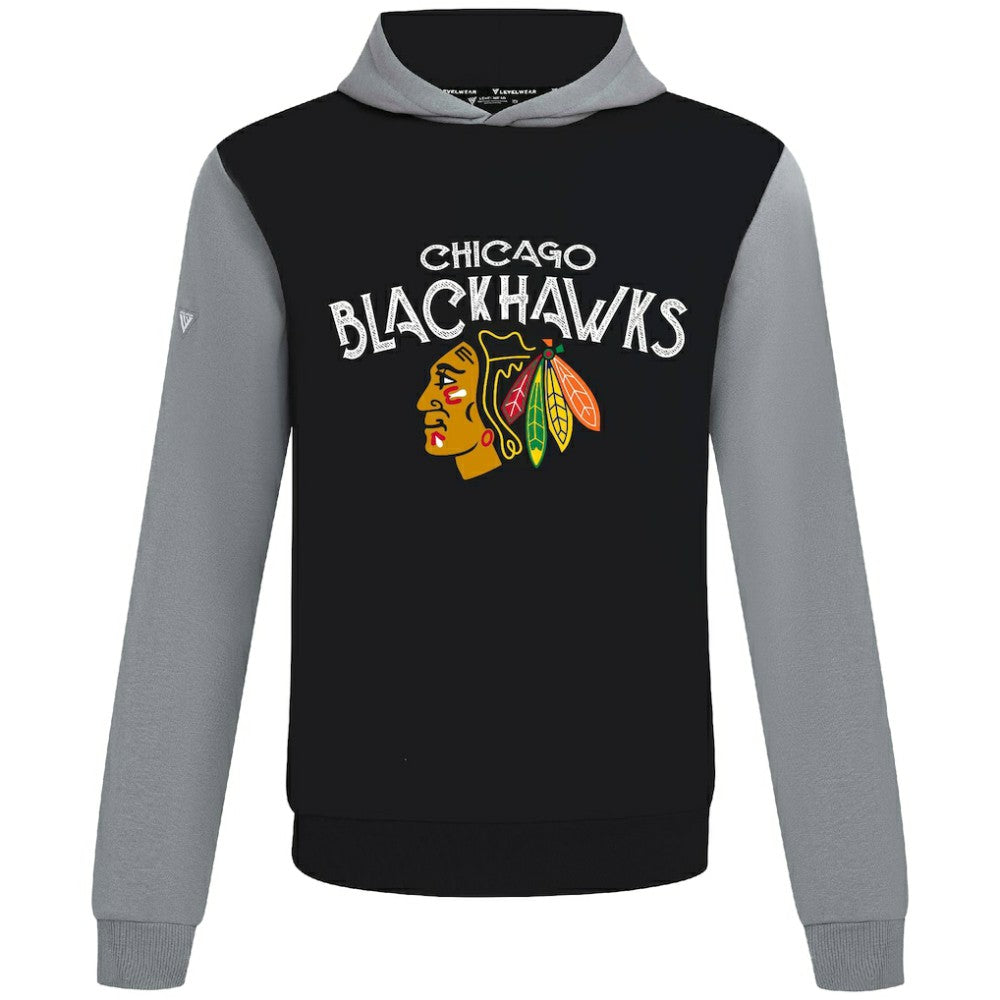 Chicago Blackhawks Levelwear Ultimate Mission Pullover Hoodie - Black/Gray | US 203091698