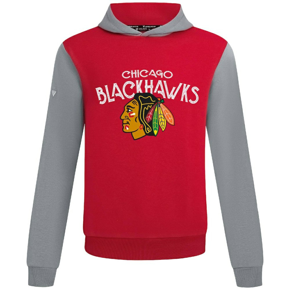 Chicago Blackhawks Levelwear Ultimate Mission Pullover Hoodie - Red/Gray | US 203091699