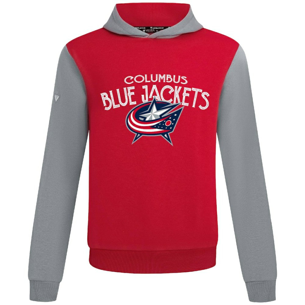 Columbus Blue Jackets Levelwear Ultimate Mission Pullover Hoodie - Red/Gray | US 203091700