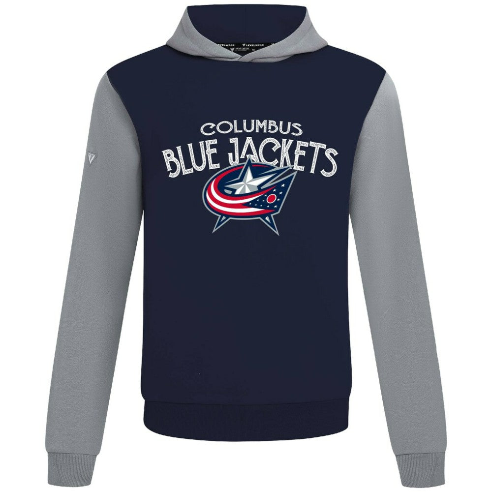 Columbus Blue Jackets Levelwear Ultimate Mission Pullover Hoodie - Navy/Gray | US 203091701