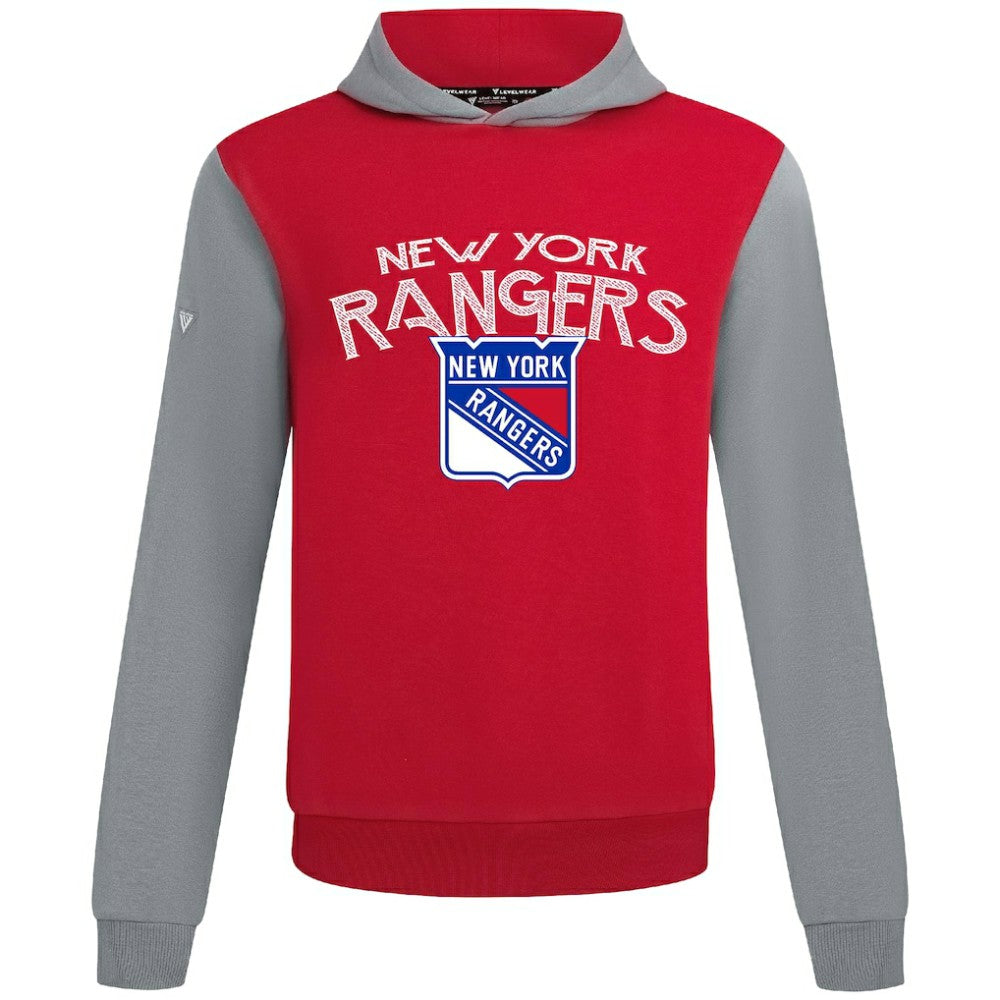 New York Rangers Levelwear Ultimate Mission Pullover Hoodie - Red/Gray | US 203091711