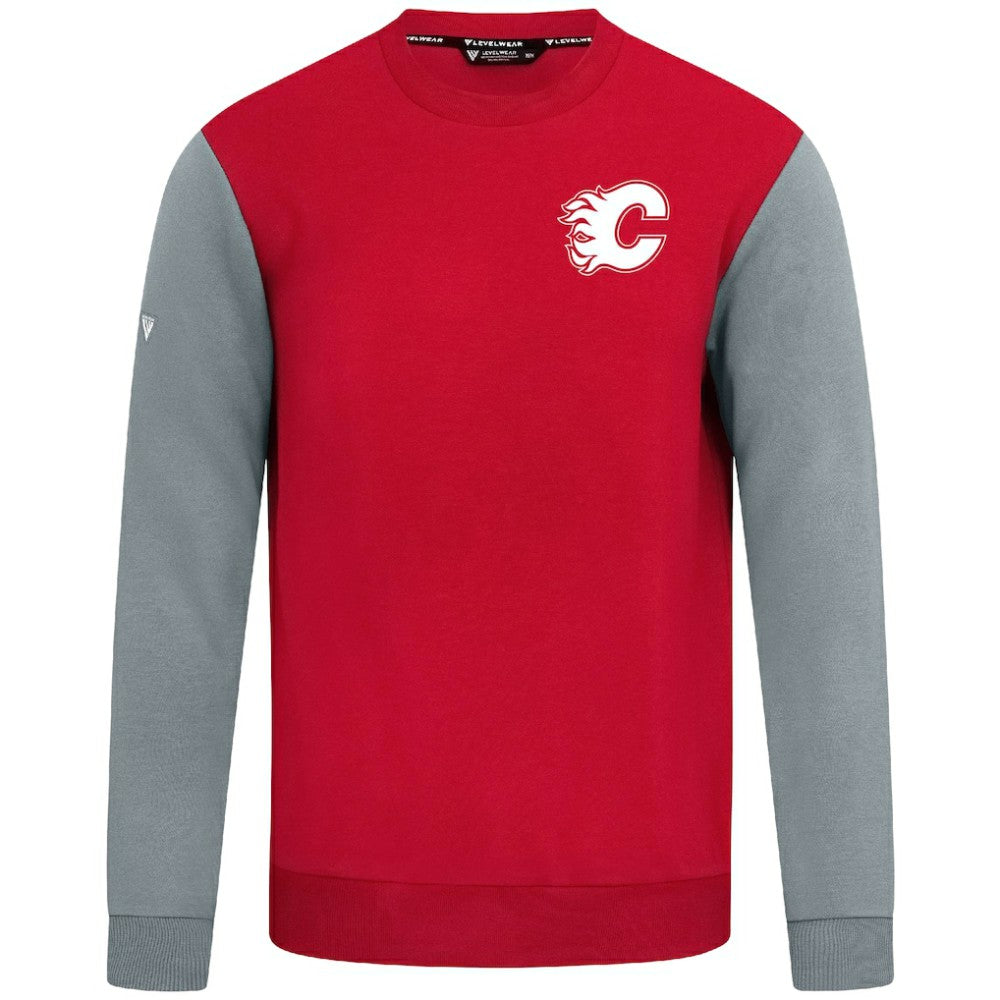 Calgary Flames Levelwear Ultimate Response Sweatshirt - Red/Gray | US 203091746