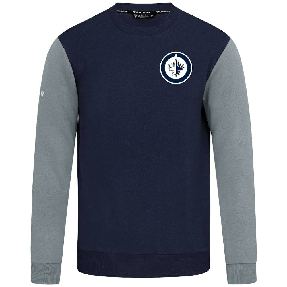 Winnipeg Jets Levelwear Ultimate Response Sweatshirt - Navy/Gray | US 203091780