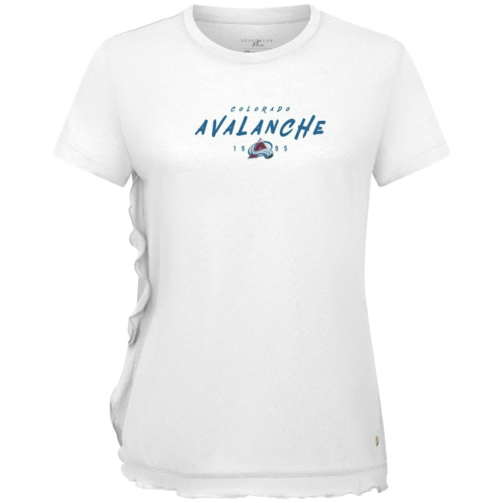 Colorado Avalanche Levelwear Women's Airflow Scratched T-Shirt - White | US 203091804