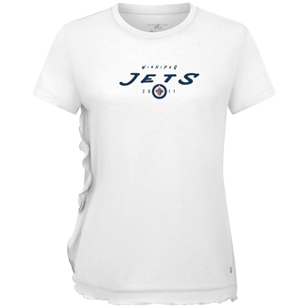 Winnipeg Jets Levelwear Women's Airflow Scratched T-Shirt - White | US 203091815