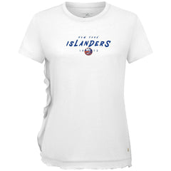 New York Islanders Levelwear Women's Airflow Scratched T-Shirt - White | US 203091824