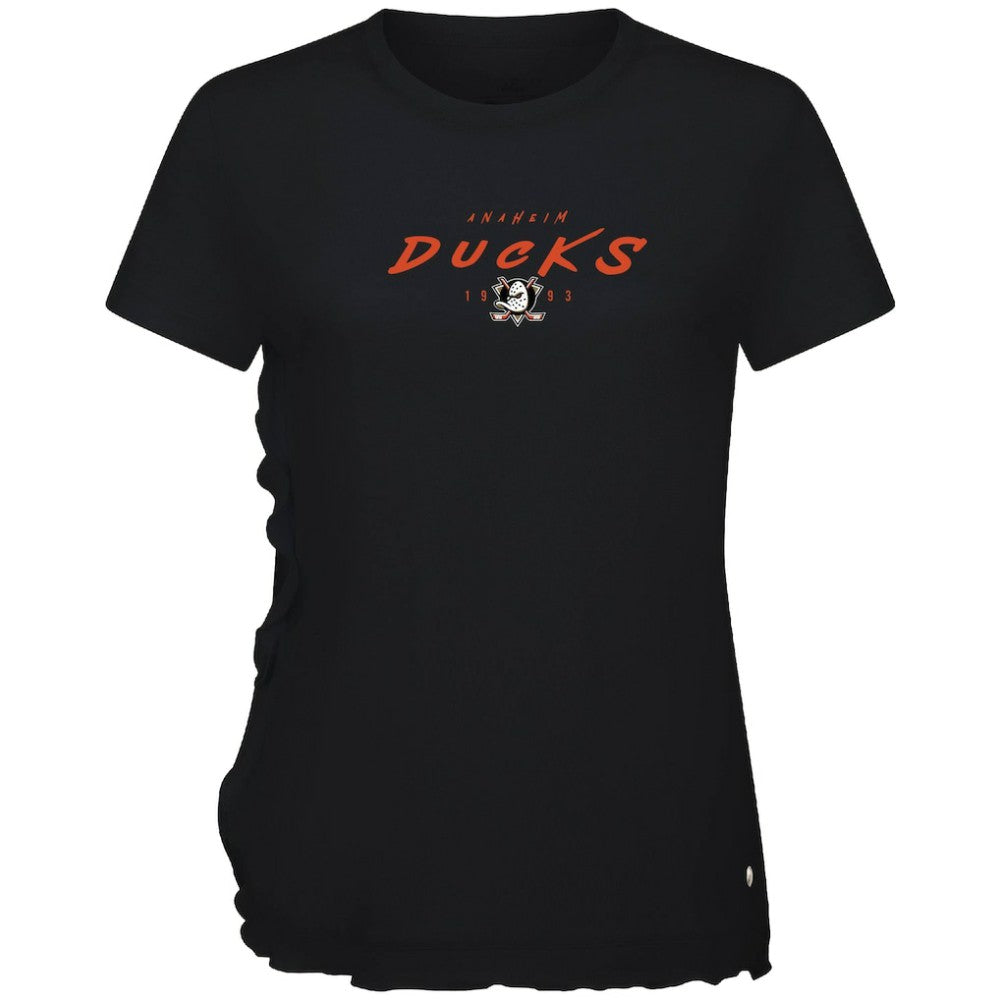 Anaheim Ducks Levelwear Women's Airflow Scratched T-Shirt - Black | US 203091831