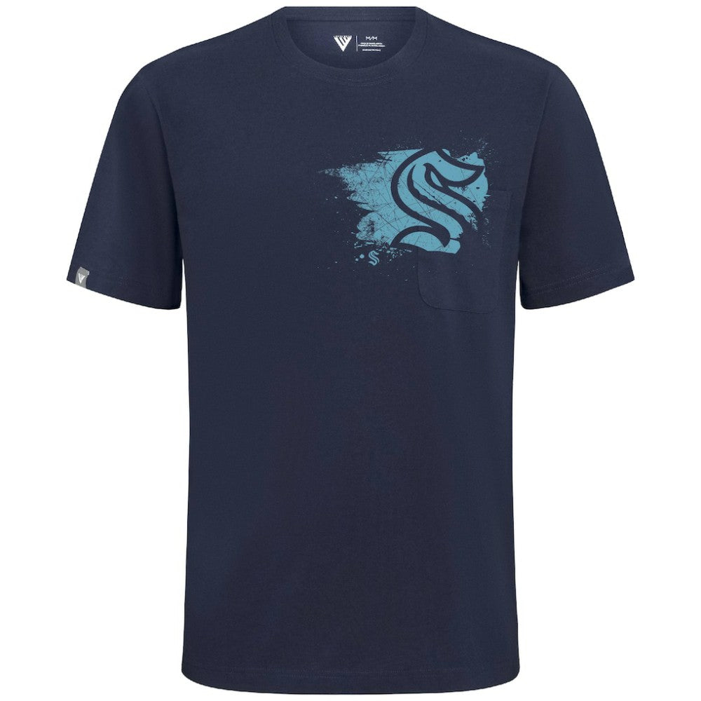 Seattle Kraken Levelwear Focal Blasted T-Shirt - Deep Sea Blue | US 203091832