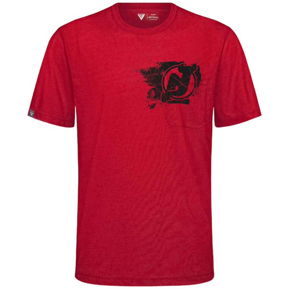 New Jersey Devils Levelwear Focal Blasted T-Shirt - Red | US 203091833