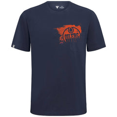 Edmonton Oilers Levelwear Focal Blasted T-Shirt - Navy | US 203091839