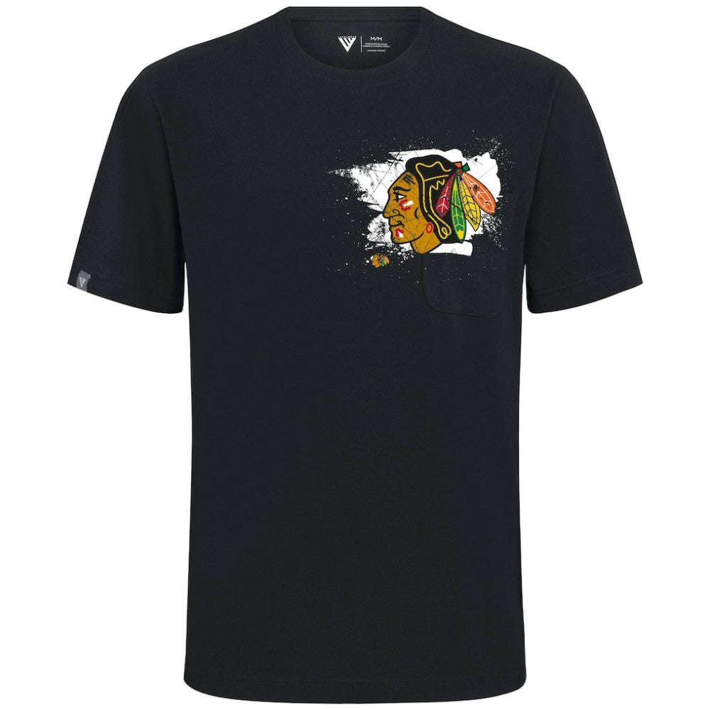 Chicago Blackhawks Levelwear Focal Blasted T-Shirt - Black | US 203091846