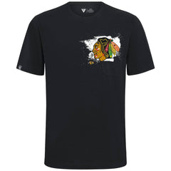 Chicago Blackhawks Levelwear Focal Blasted T-Shirt - Black | US 203091846