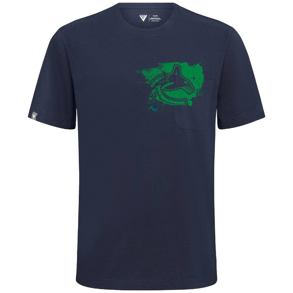 Vancouver Canucks Levelwear Focal Blasted T-Shirt - Navy | US 203091857