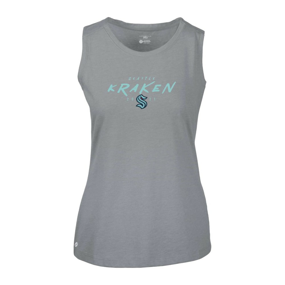 Seattle Kraken Levelwear Women's Macy Scratched Tank Top - Gray | US 203091887