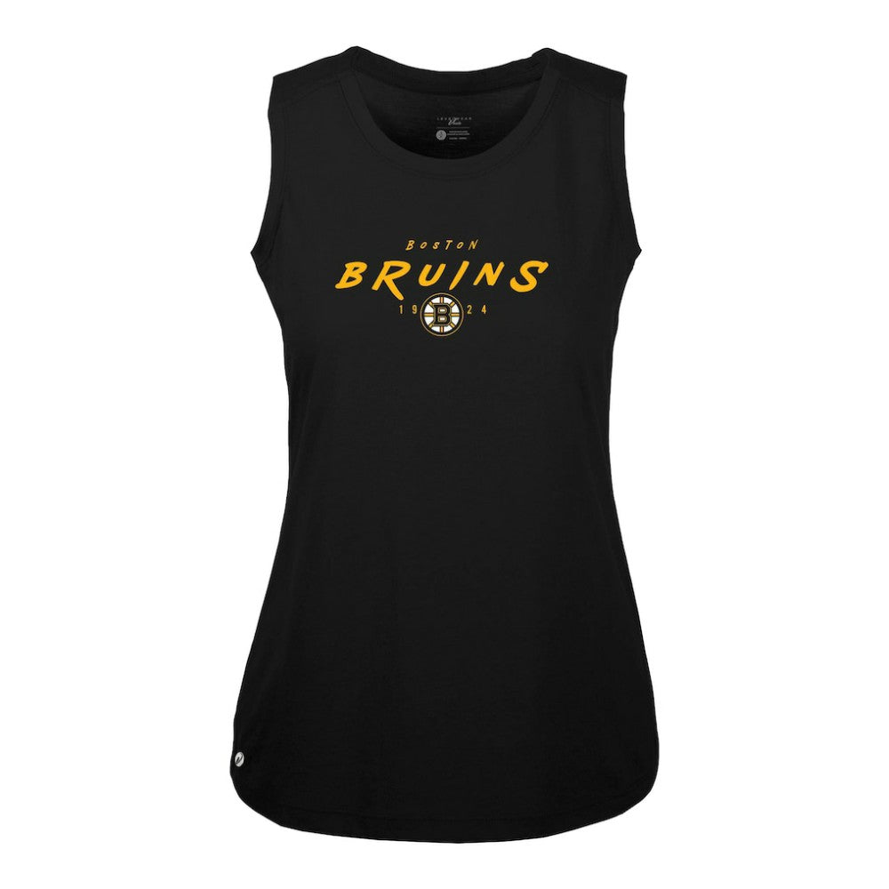Boston Bruins Levelwear Women's Macy Scratched Tank Top - Black | US 203091889