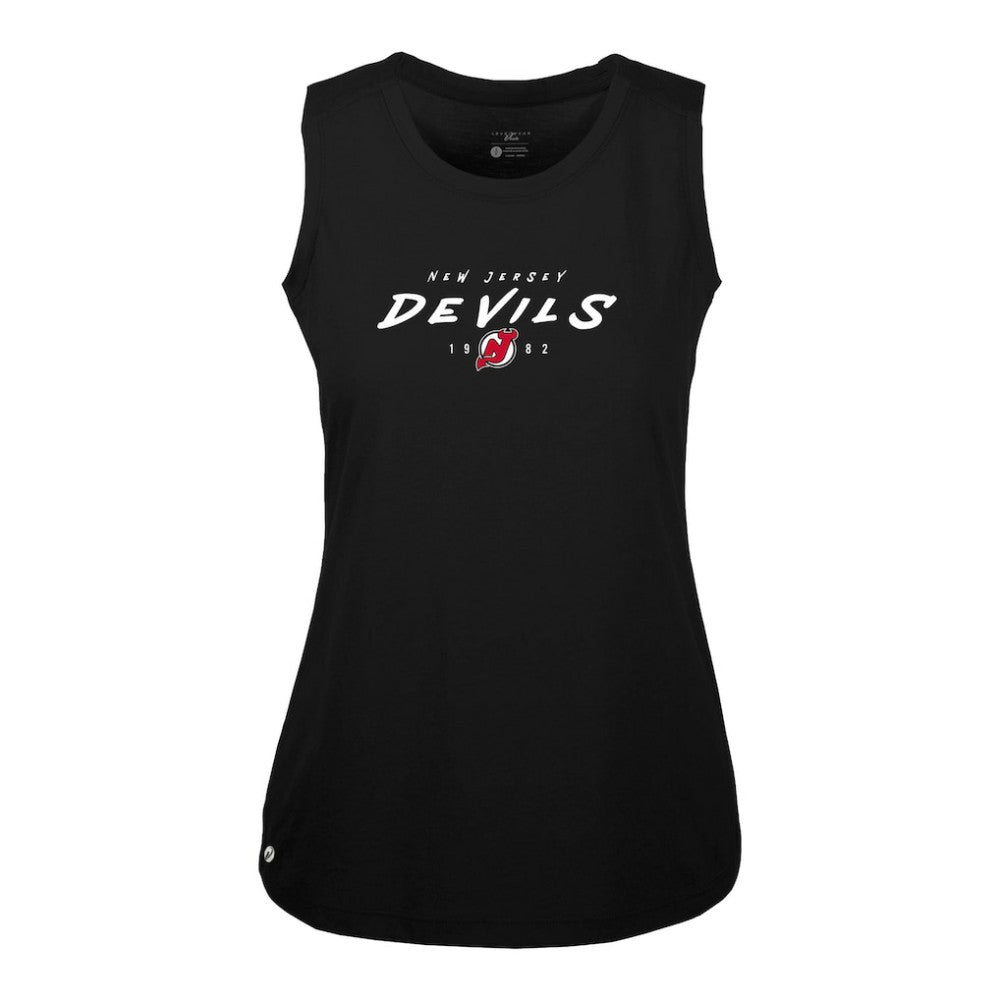 New Jersey Devils Levelwear Women's Macy Scratched Tank Top - Black | US 203091894