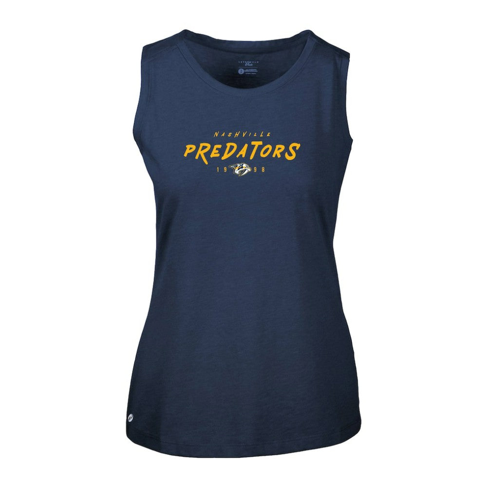 Nashville Predators Levelwear Women's Macy Scratched Tank Top - Navy | US 203091901