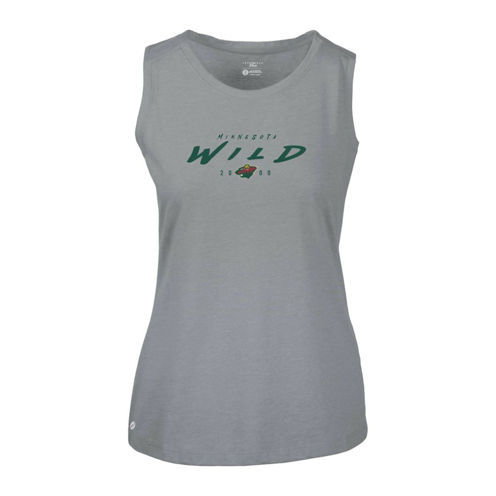 Minnesota Wild Levelwear Women's Macy Scratched Tank Top - Gray | US 203091908