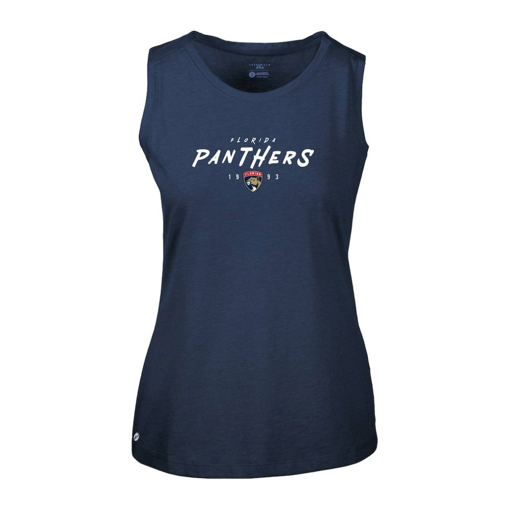 Florida Panthers Levelwear Women's Macy Scratched Tank Top - Navy | US 203091911