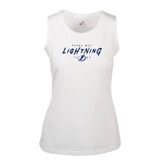 Tampa Bay Lightning Levelwear Women's Macy Scratched Tank Top - White | US 203091914