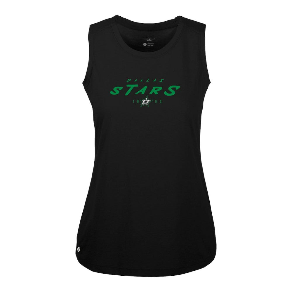 Dallas Stars Levelwear Women's Macy Scratched Tank Top - Black | US 203091917