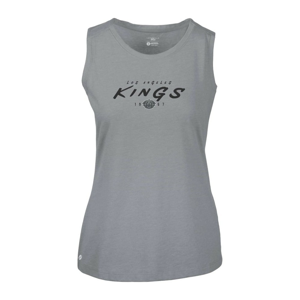 Los Angeles Kings Levelwear Women's Macy Scratched Tank Top - Gray | US 203091919
