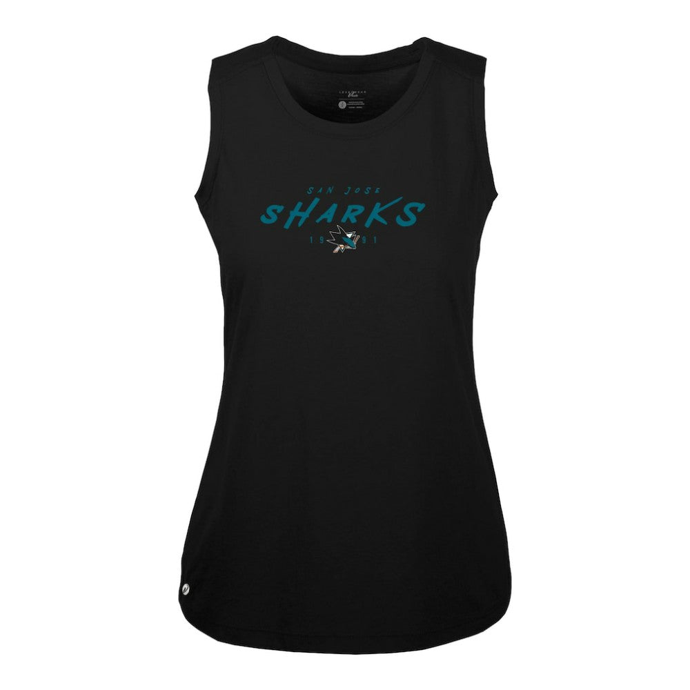 San Jose Sharks Levelwear Women's Macy Scratched Tank Top - Black | US 203091920
