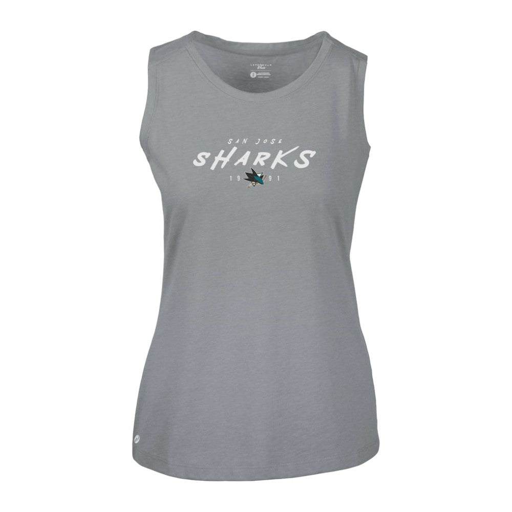 San Jose Sharks Levelwear Women's Macy Scratched Tank Top - Gray | US 203091921