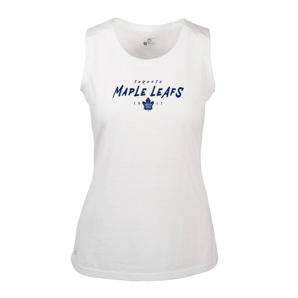 Toronto Maple Leafs Levelwear Women's Macy Scratched Tank Top - White | US 203091939