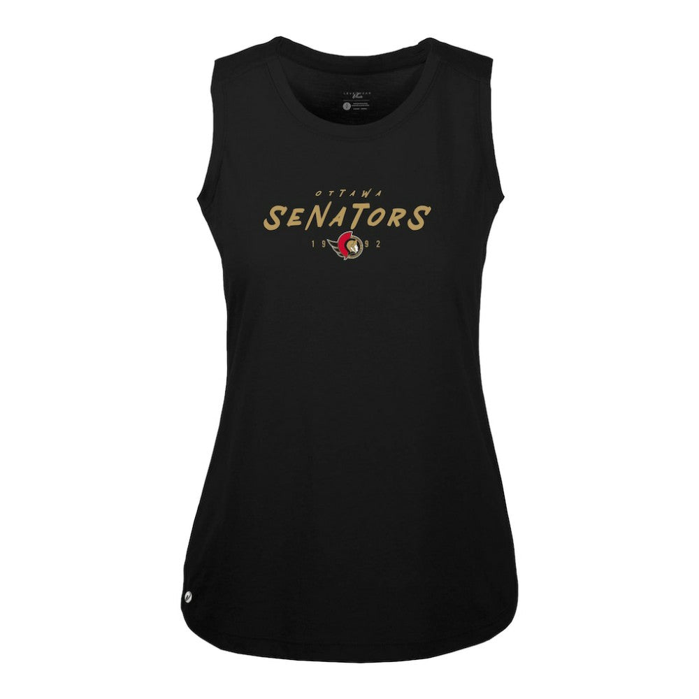 Ottawa Senators Levelwear Women's Macy Scratched Tank Top - Black | US 203091941