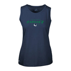 Vancouver Canucks Levelwear Women's Macy Scratched Tank Top - Navy | US 203091944
