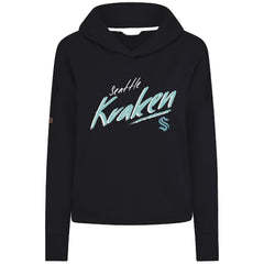 Seattle Kraken Levelwear Women's Sweet Sizzle Tri-Blend Cropped Pullover Hoodie - Black | US 203092215